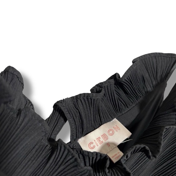 Ciebon Women's Saindhava Ruffle Pleated Mini Dress Black Size S 15.5x33 *Flaw - Picture 7 of 8